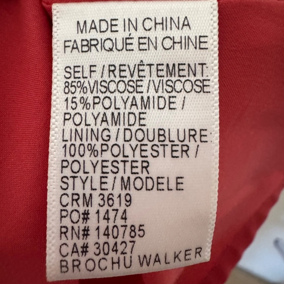 Brochu Walker Francine Crinkle Gauze Midi Dress Vermillion Red XS - Picture 6 of 8